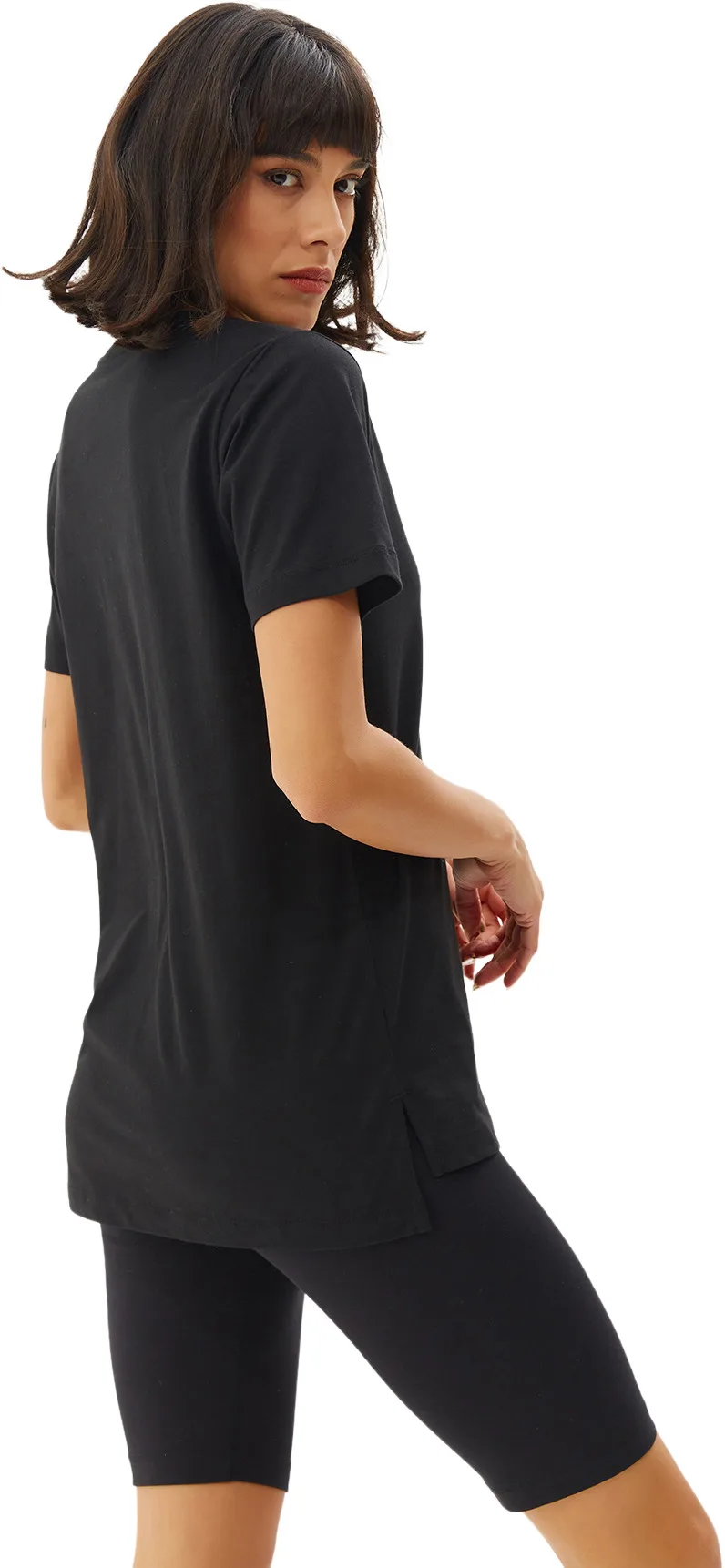 Футболка Bilcee Kadın V Yaka Basıc Kısa Kol T-shirt JS-0101 |