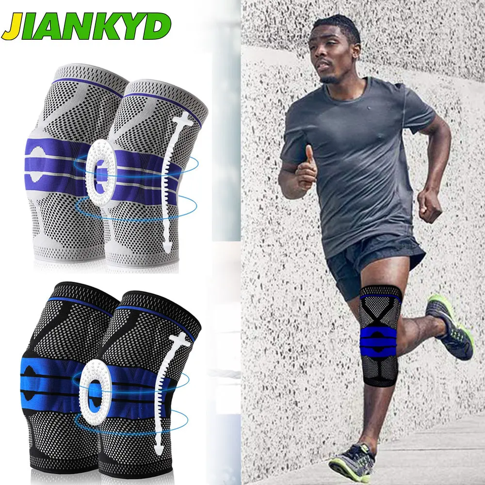 

Knee Brace for Knee Pain Wrap Patella Stabilizer with Silicone Gel Spring Support,Kneepads Protector for Meniscus Tear Arthritis