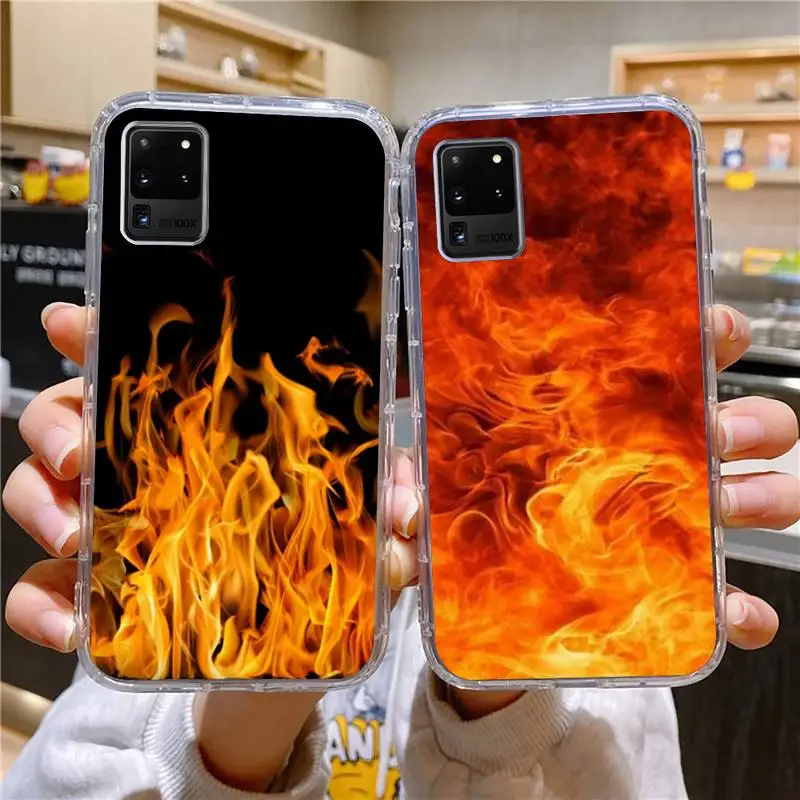 

Burning Fine Phone Case For Samsung Galaxy S10 S10e S8 S9 Plus S7 A70 Edge Note10 Transparent Cove