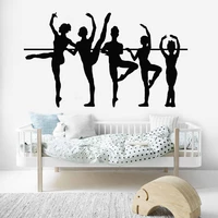 ballerina theater wall decals vinyl ballet school studio decor dancer stickers girls bedroom home decoration murals dw14320