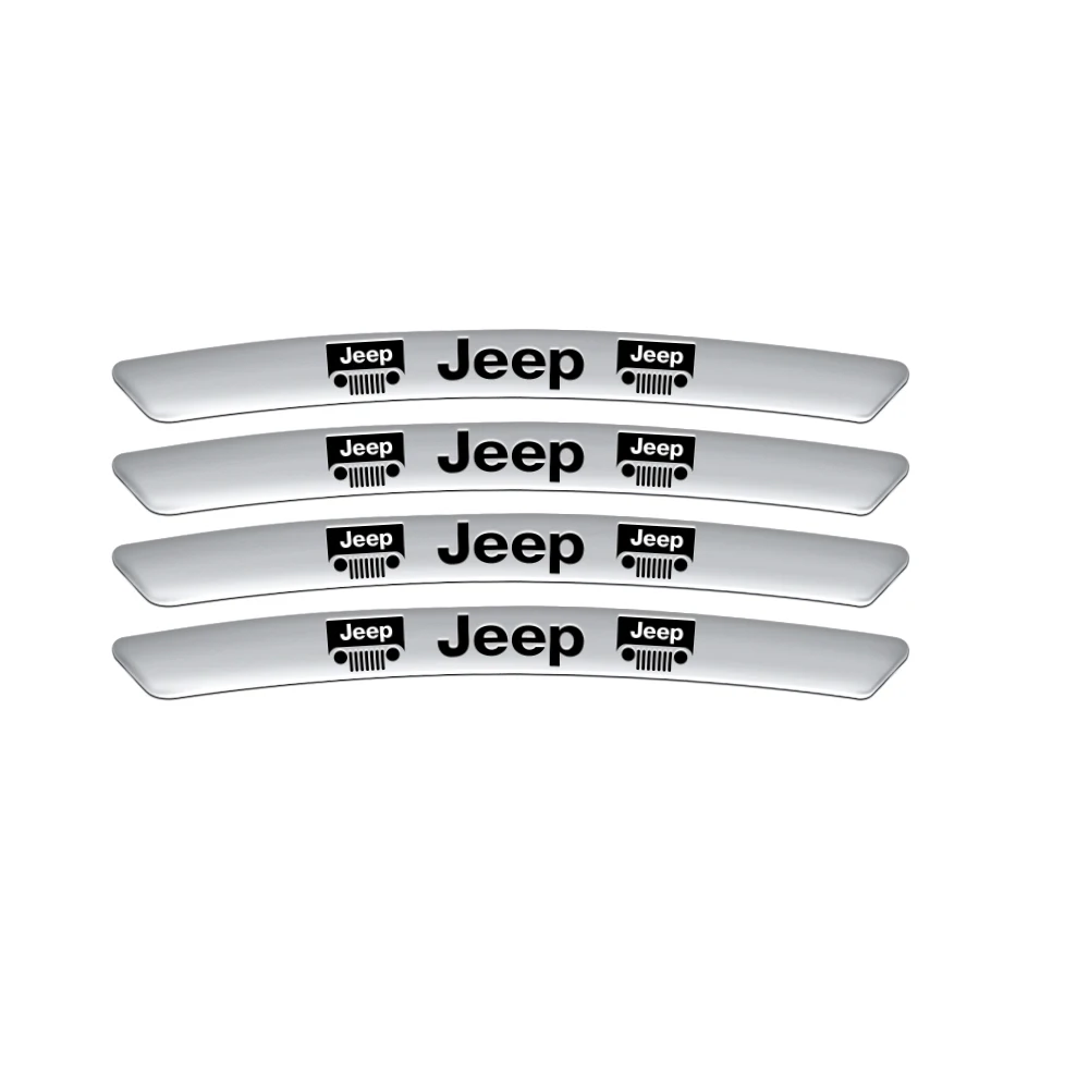 

4 шт., алюминиевые наклейки на обод колеса с логотипом Jeep, эмблема, значок для Jeep Wrangler jk Renegade Compass Grand Cherokee Gladiator Patriot