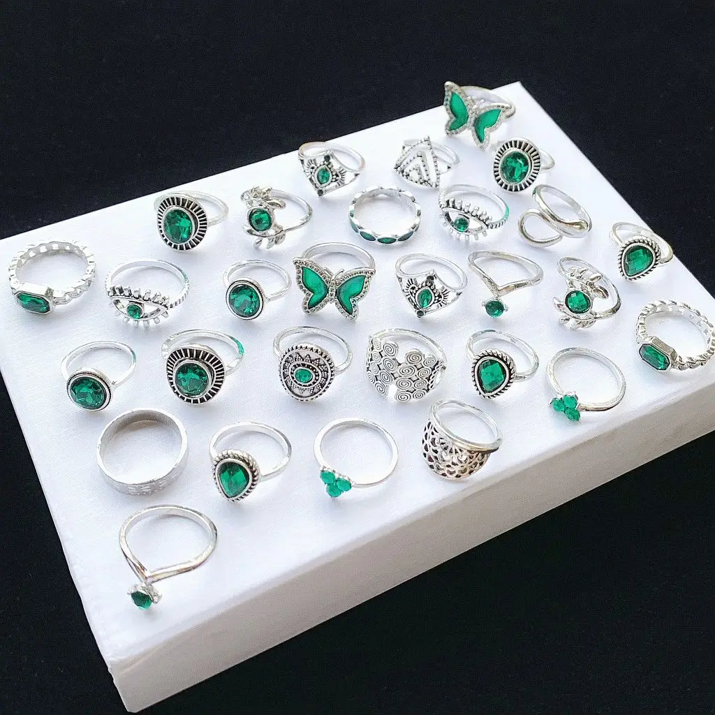 14 шт./партия Женские винтажные кольца в этническом стиле