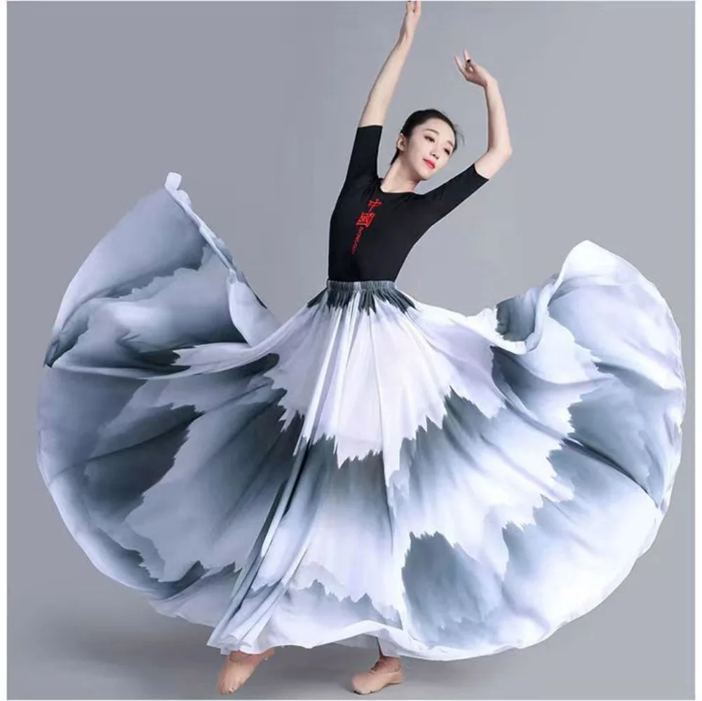 Элегантная балетная юбка с градиентом женская шифоновая Длинная Одежда для