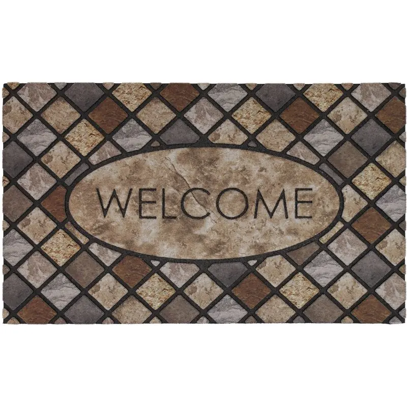 

Stone Polyester Doormat, Beige, 1'6"x2'6"