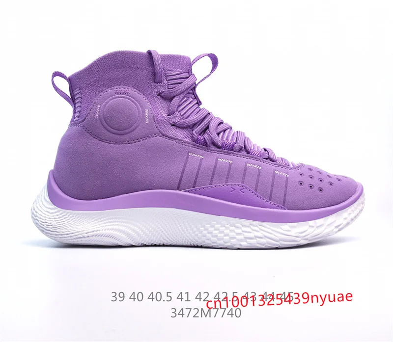 

UNDER ARMOUR Curry 4 UA Andrma Curry 4th Generation Men's Cultural Basketball Shoes Training Shoes Lightweight Purple Black