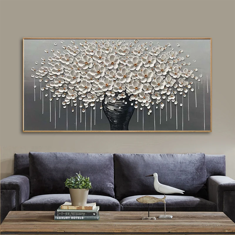 

Modern Nordic Abstract Style HD Poster Oil Painting Big Money Tree Flower Living Room Bedroom Home Wall Decoration Art Gift