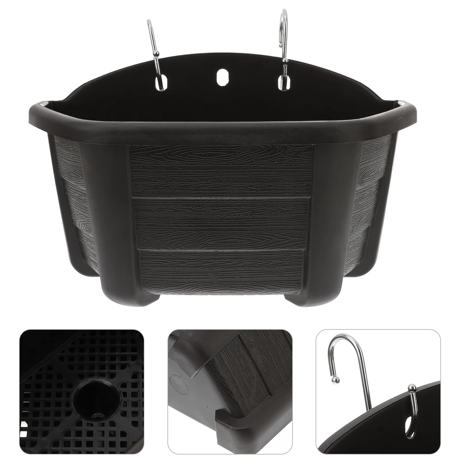 

2 Sets The Fence Holders Stand Flower Container Hanging Pots Garden Flowerpot Plastic