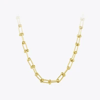 enfashion hollow link chain necklaces for women stainless steel simple bead necklace fashion femme jewelry wholesale p203083