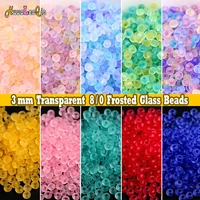 165pcs 3mm japan transparent frosted glass beads 80 loose spacer seedbeads for needlework jewelry making diy sewing accessories