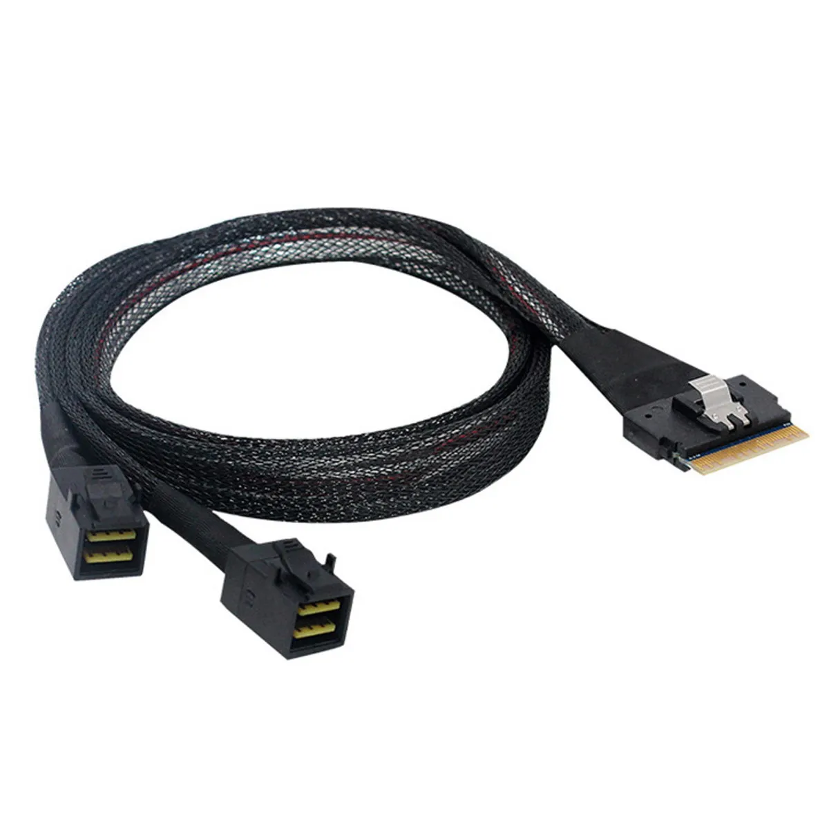 

SAS Slim 4,0 SFF-8654 8i PCI-E Ultraport Slimline 74pin to Dual SFF-8643 4i кабель PCI-Express Mini SAS HD