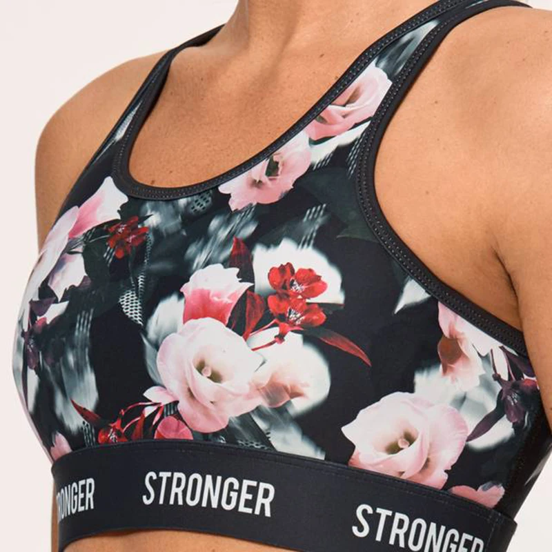 NAIKEWAY Black Rose Bodysuit and Vest Set Sports Underwear 2022 Hot Spring and Autumn Running Bodybuilding Yoga Bra