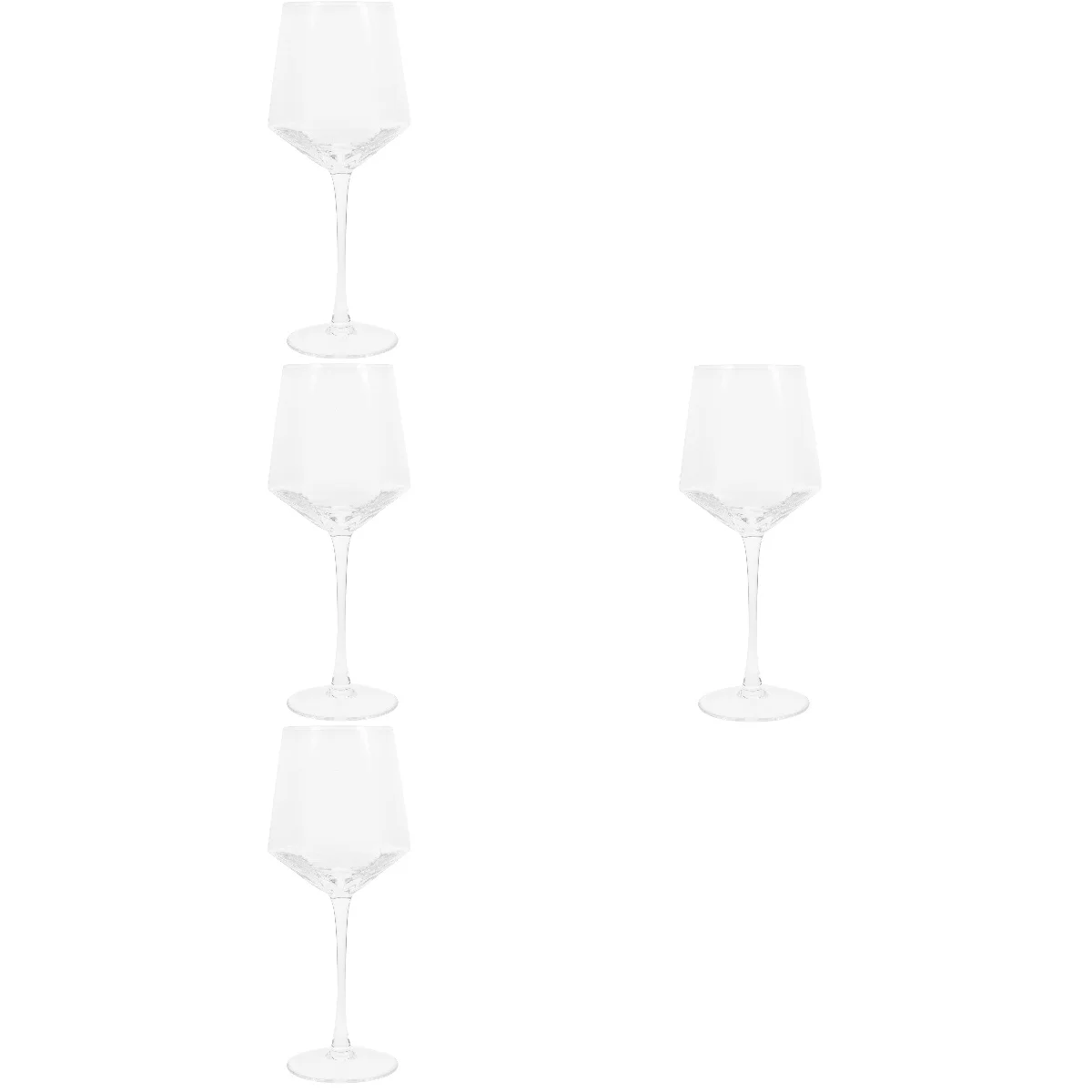

4x Drinking Clear Unique Footed Big Stemmed for Wedding