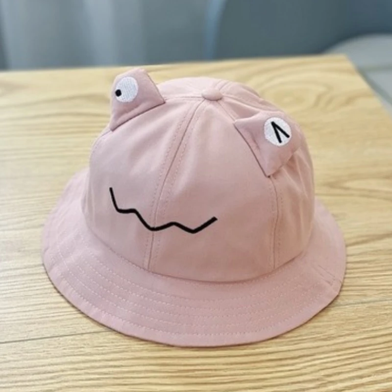 

Панама с мультяшным рисунком для малышей, детская шапка с широкими полями для защиты глаз лягушек, однотонная Складная рыба, Прямая поставка