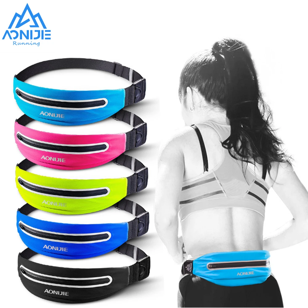 

AONIJIE E919 Adjustable Slim Running Waist Belt Jogging Bag Fanny Pack Travel Marathon Gym Workout Fitness 6.0-in Phone Holder