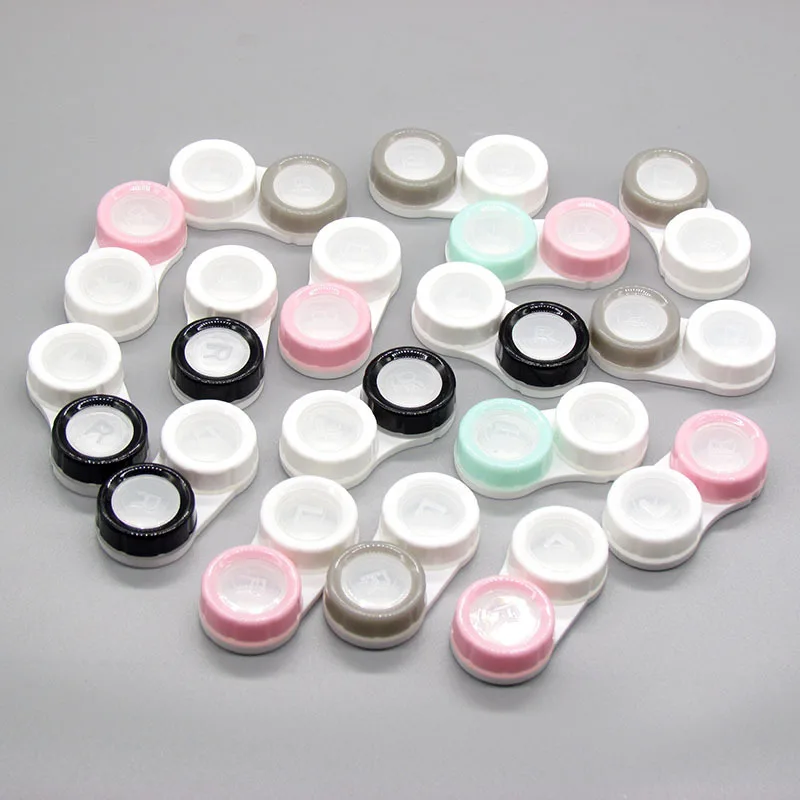 1Pcs Lot Colored Contact Lenses Case Contact Lens Case for Eyes Contacts Travel Kit Holder Lens Container Mini Round Candy Color images - 6