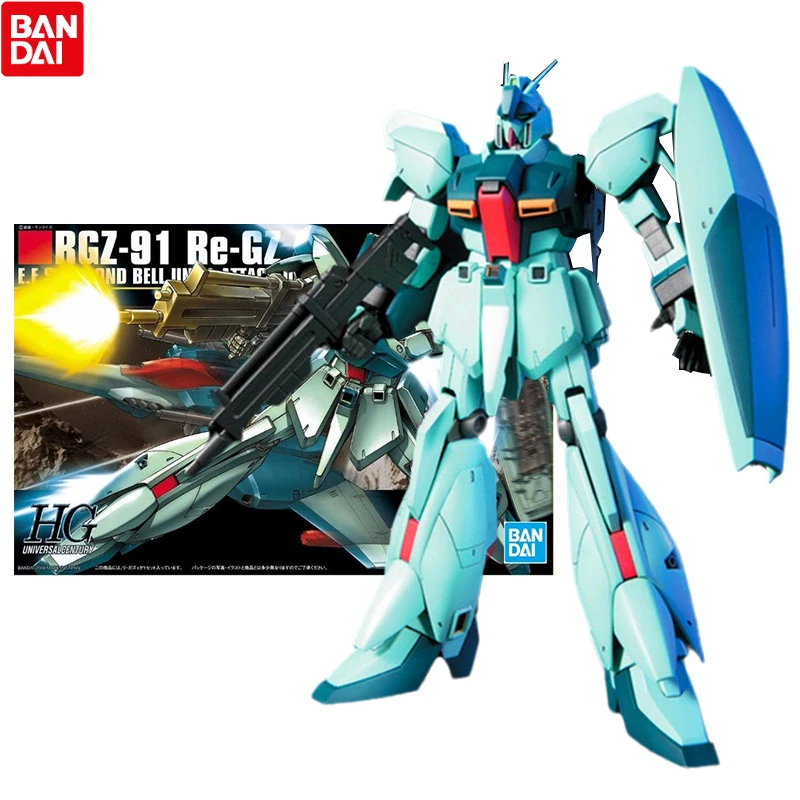 

Bandai Genuine Gundam Model Kit Anime Figure HGUC 1/144 RGZ-91 Re-Gz Collection Gunpla Anime Action Figure Toys for Children