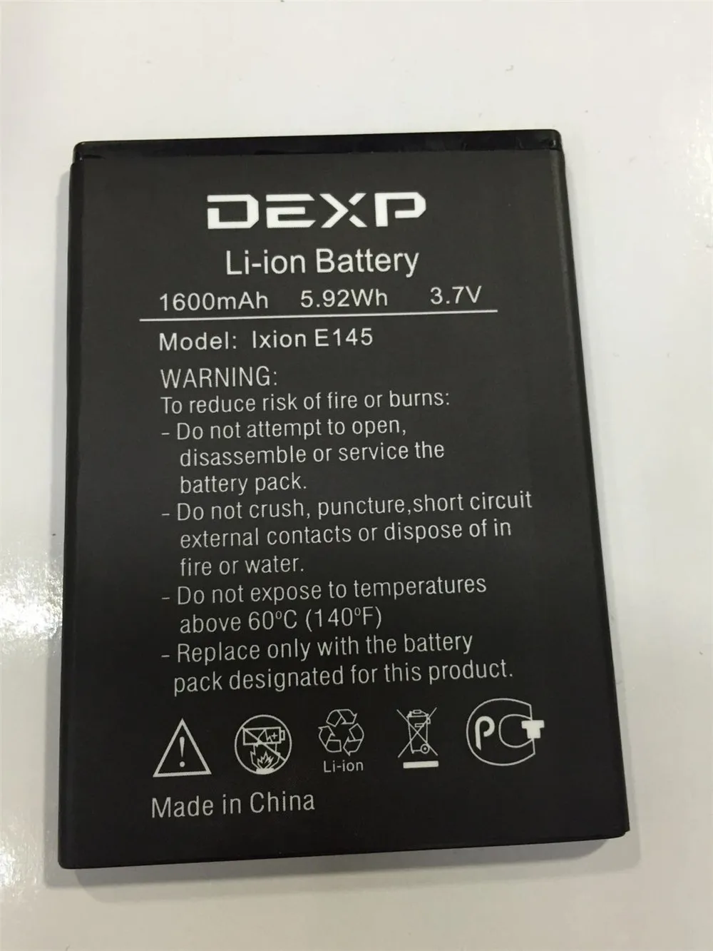 

100% New High quality 3.7V 1600mAh IXION E145 Battery for DEXP IXION E145 EVO SE Phone battery Shipping + Tracking Code