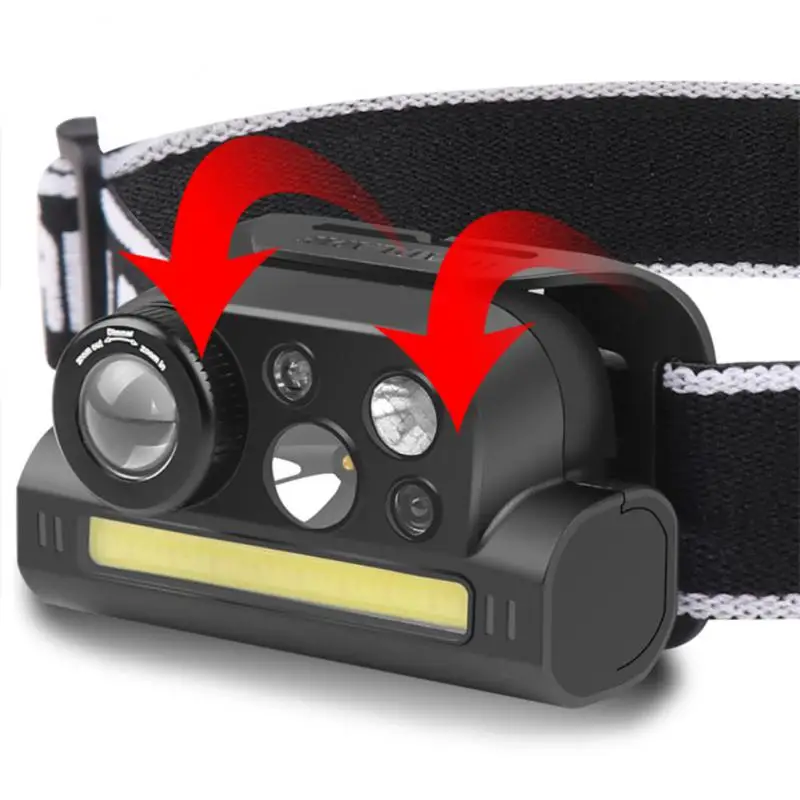 

With Magnet 2000 Mah Lithium Battery Independent Operation Induction Headlights 7-speed Light Source Multifunctional Zoom Hiking