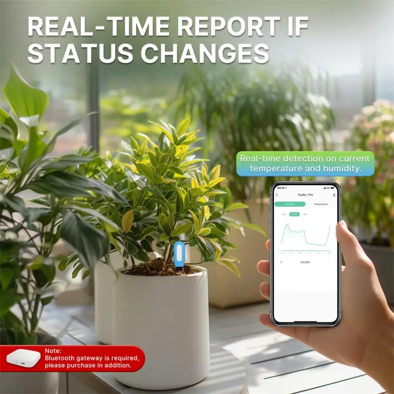 Гладкая текстура температура беспроводной датчик влажности почвы мониторинг