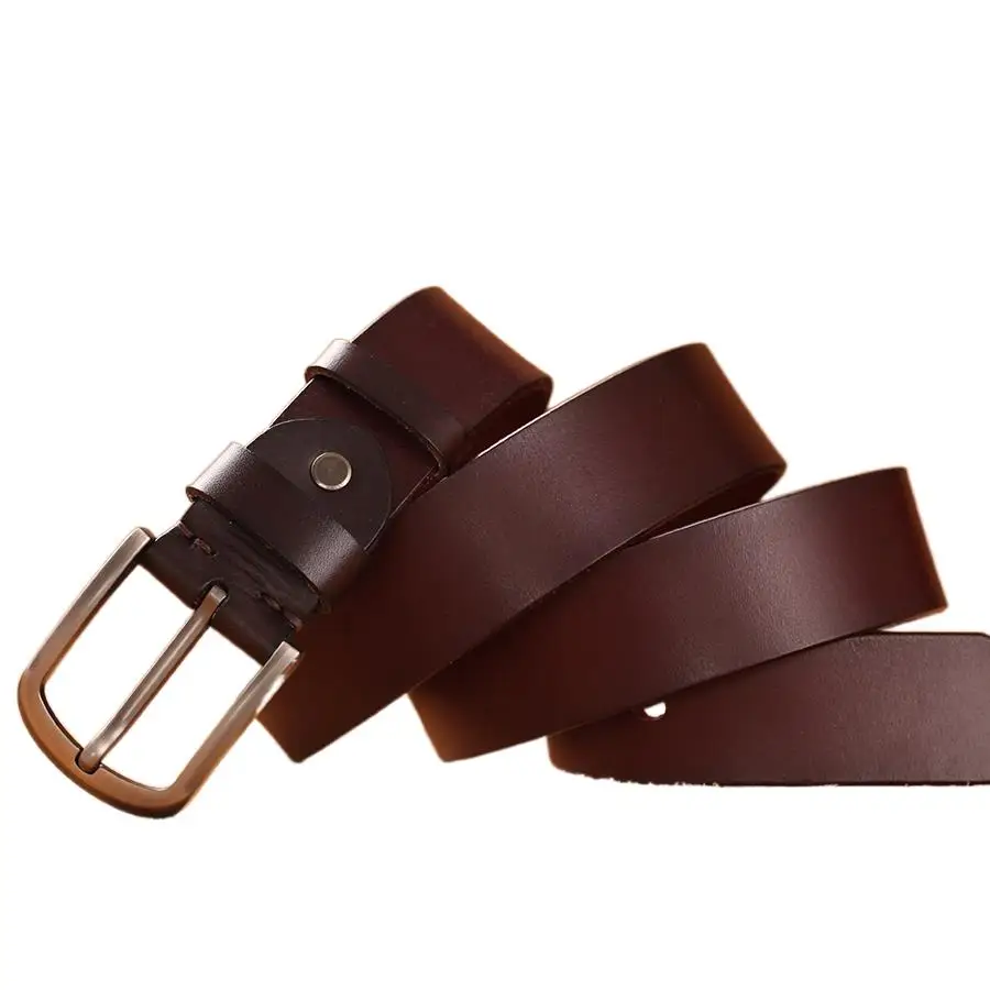 

Brand 100% genuine leather men's pin buckle luxury men's belt men's leather belt business necessary belt