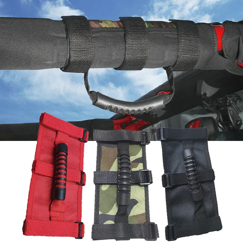 

4x4WD Armrest Top Grab Handles Grip Bar Pulling Tab Roll Bar Mount For Jeep Wrangler CJ TJ JK JL Sports Sahara Rubicon