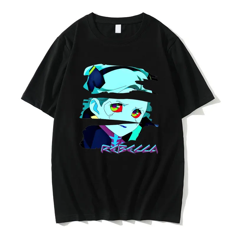 Купи Cartoon Anime Rebecca Cyberpunk Edgerunners T-shirts Manga Harajuku Punk Cartoon Tshirt Men Women Oversized Short Sleeves Tees за 398 рублей в магазине AliExpress