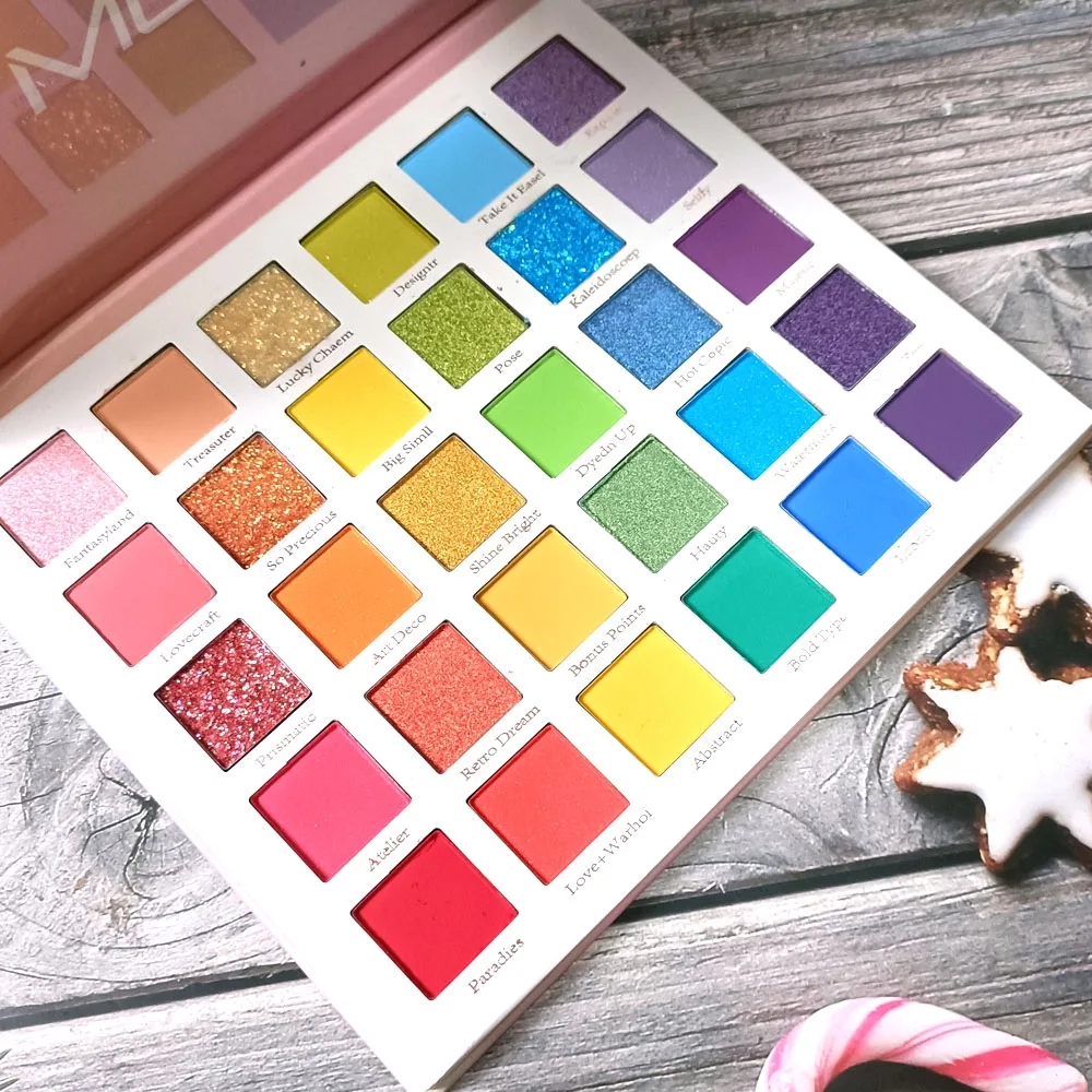 

Палетка теней для век, 30 цветов, Шиммер, матовые тени для век, полный красочный, красный, зеленый, синий, косметика, подарки для макияжа