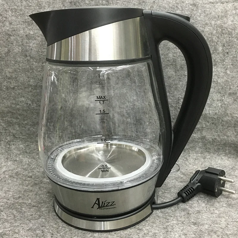 

Glass Electric Kettle,2200W 1.7L Glass Tea Kettle & Hot Water Boiler, LED Indicator Auto Shut-Off & Boil-Dry Protection,BPA Free