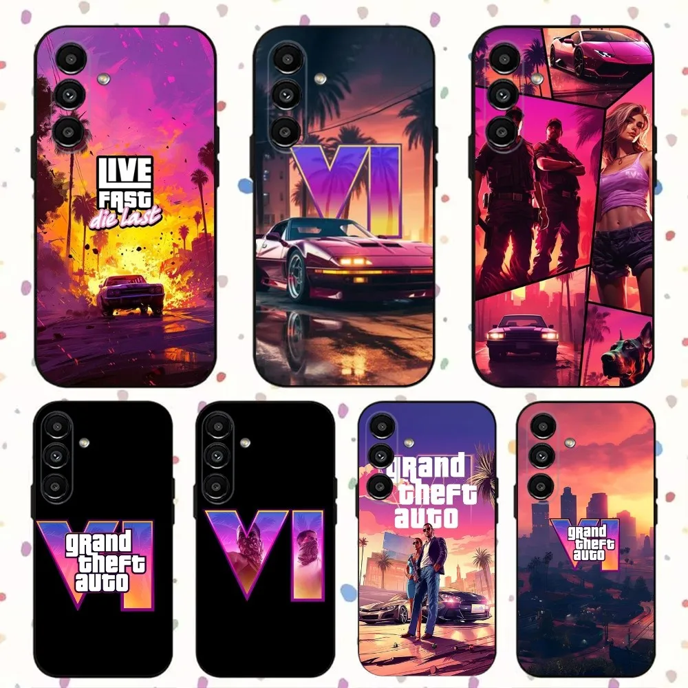 Чехол для телефона G-Gta 6 Game Samsung S24 S21 S22 S23 S30 Ultra S20 Plus Fe Lite Note 10 9 5G черный мягкий чехол
