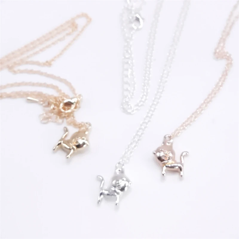 

30 шт./лот Новые ожерелья с большой головой в форме кошки позолоченные ожерелья с подвесками в виде животных для женщин