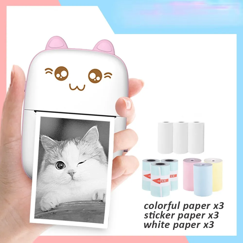 

Портативный мини-Термопринтер для бумаги, фотографий, Карманный фотопринтер 58 мм, беспроводная печать, BT 200dp принтер для дома и офиса, подлин...