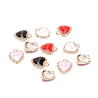 pink red love heart cute charms diy earrings charm designer bracelet necklace pendant jewelry making charm gold resin phone