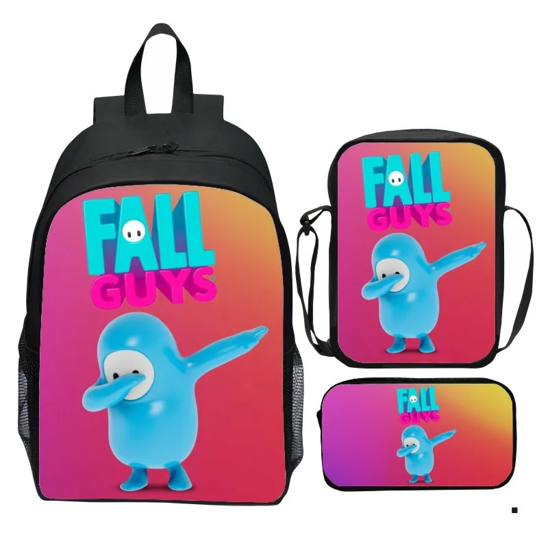 Фото Рюкзак Fall Guys Ultimate Knockout, школьный рюкзак, сумка для обеда, набор пеналов для детей, студентов №1