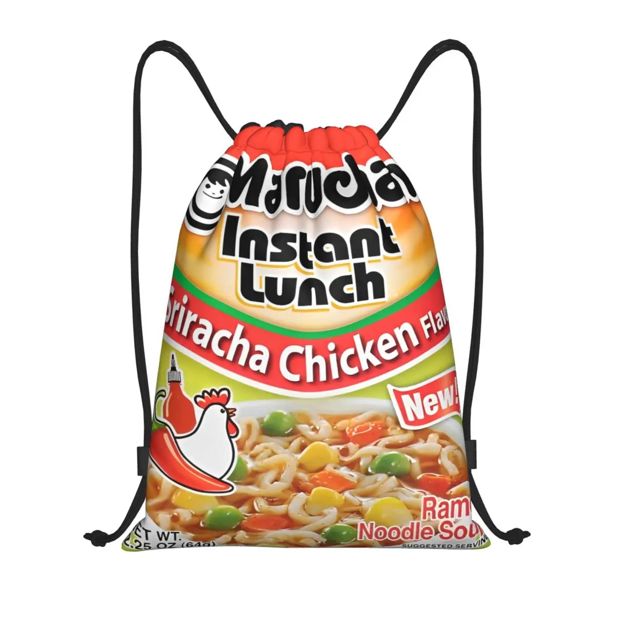 Суп с лапшой рамэн куриный вкус рюкзак на шнурке спортивный для спортзала сумки