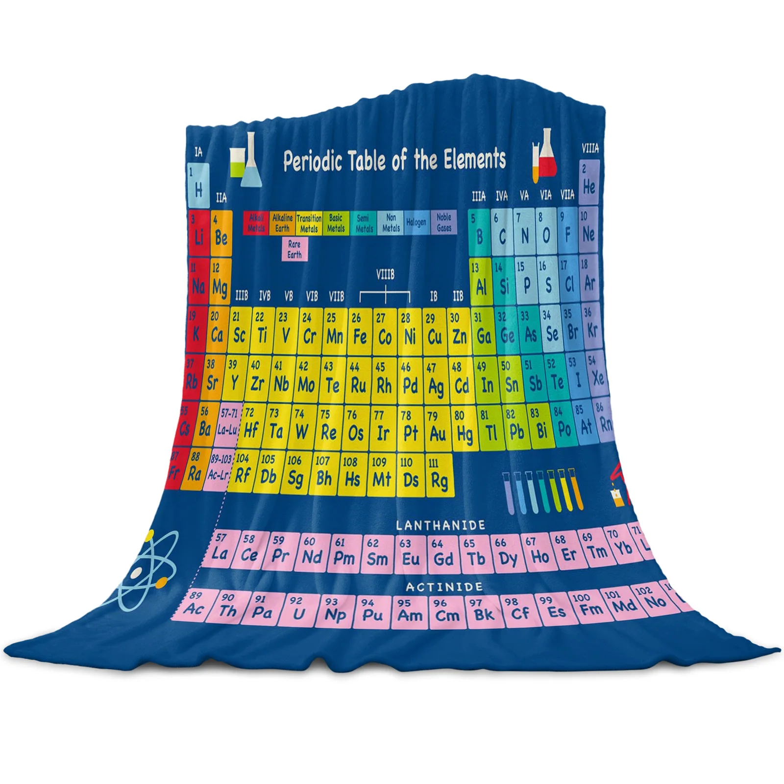 

Periodic Table Of Elements Chemistry Flannel Blanket for Bed Sofa Lightweight Soft Fleece Throw Blankets Student Plush Bedspread