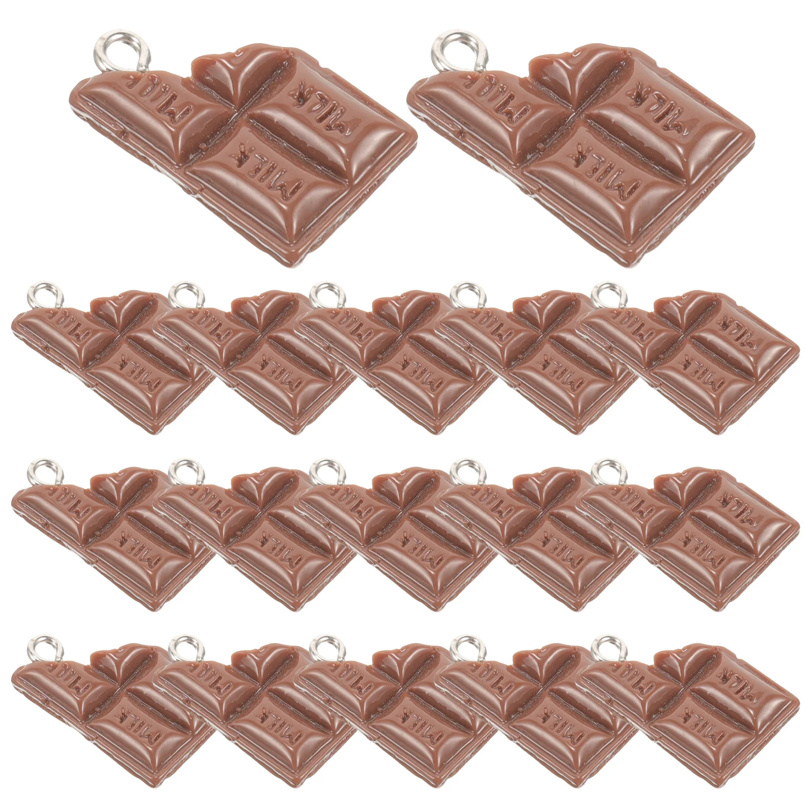 

20 Pcs Chocolate Handmade Jewelry Accessories Keychain Charms Bulk Vintage Pendants Resin