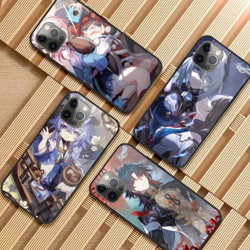 

Anime Honkai Star Rail Phone Case for iPhone 14 13 12 11 XS X 8 7 6 Plus Mini Pro Max SE 2022 PC Glass Phone Cover Funda
