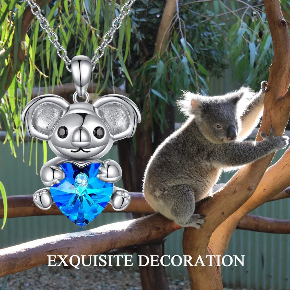 

High Quality Personality Blue Crystal Koala Heart Pendant Is Perfect As A Beautifully Designed Birthday Gift for Your Daughter