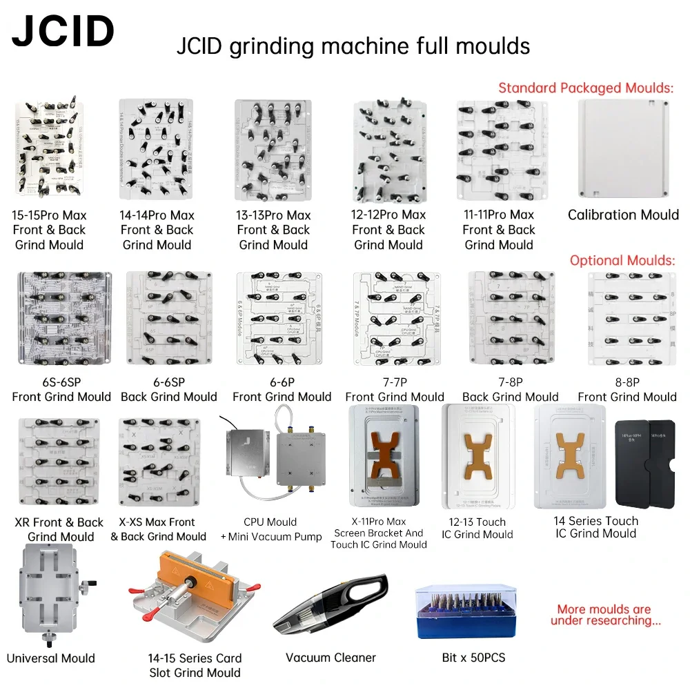 JCID шлифовальная форма EM02 CNC машина для iP6 7 8X11 12 13 14 15 Pro Max Nand/CPU IC чипинг
