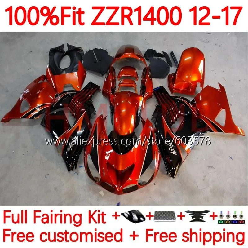 

Body For KAWASAKI NINJA ZX ZZR 1400 ZZR1400 2012 2013 2014 2015 2016 2017 orange stock ZZR-1400 12 13 14 15 16 17 Fairing 81No.3