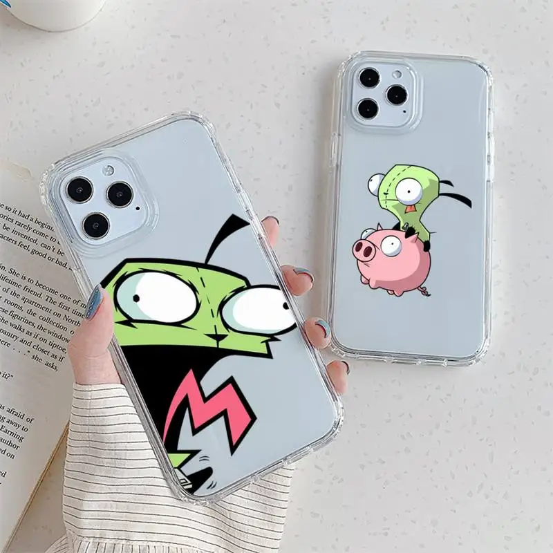 Фото Мультяшный чехол Invader Z-Zim для телефона Samsung GalaxyS20 S21 S22 S23 FE Lite Plus A71 Note20, прозрачный чехол №1