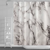 marble pattern shower curtain waterproof home decor modern style luxury abstract stone grain toilet bathroom curtains with hooks