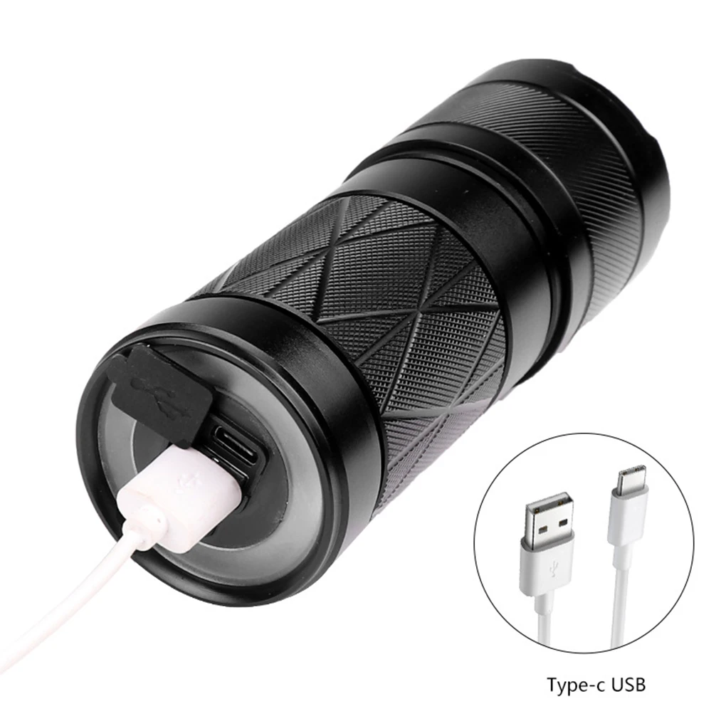

Flashlight Telescoping Focusing Skidproof Micro Lamp USB Recharging Sturdy Outdoor Lighting Camping Defend 1910