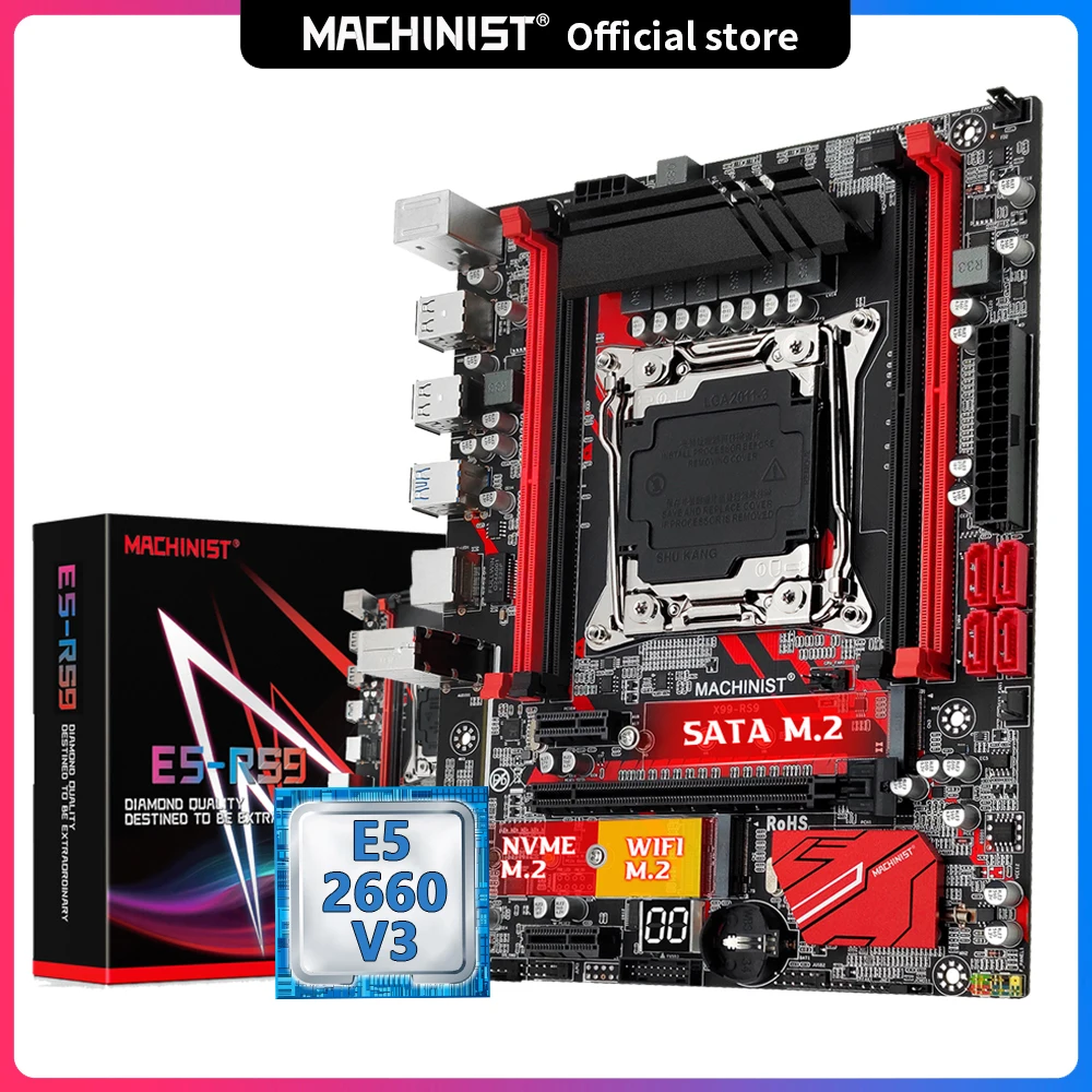 

Комбинированный комплект для материнской платы MACHINIST E5 RS9 с процессором Xeon E5 2660 V3, с поддержкой LGA 2011-3, ЦП, Память DDR4