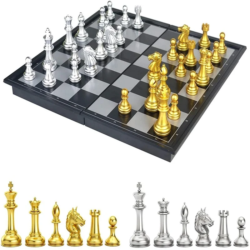 

Набор шахматных фигурок для детей и взрослых, с магнитными шахматами, дорожные шахматы, складные шахматные доски, Развивающие детские игруш...