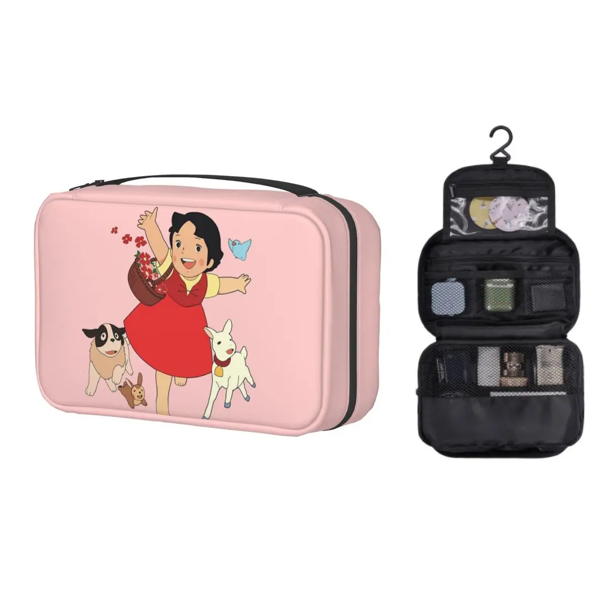 

Custom Heidi The Girl From The Alps Toiletry Bag Women Goat Funny Makeup Cosmetic Organizer Ladies Beauty Storage Dopp Kit Case