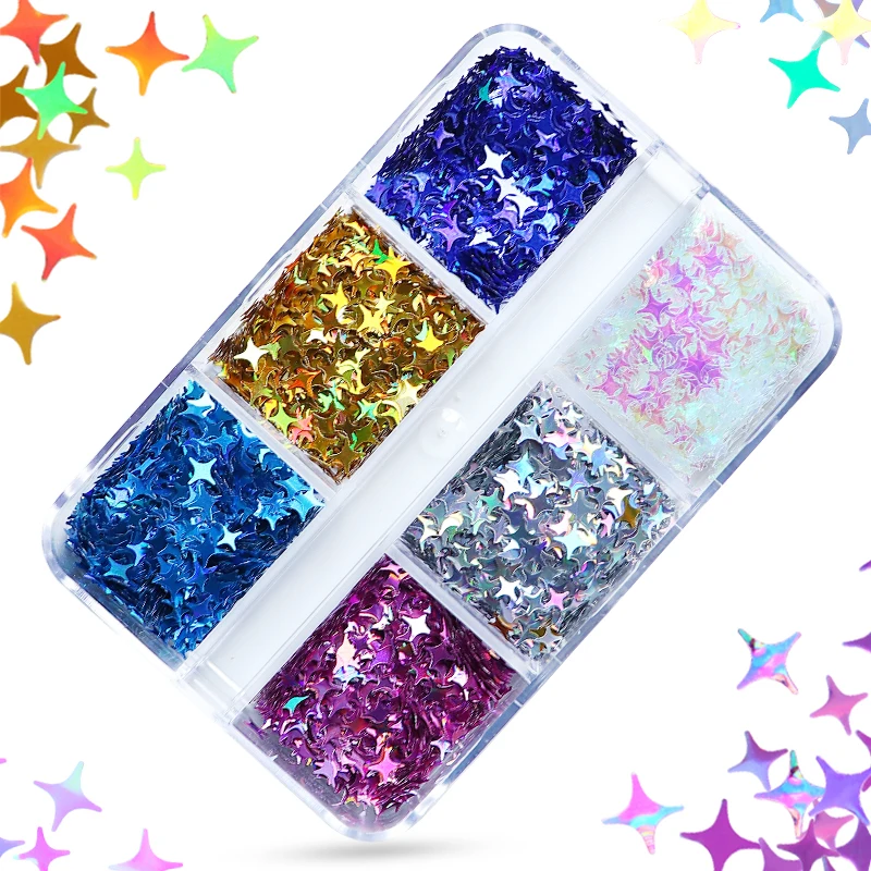 Holographic Star Glitter For Resin Filling Moule Epoxy Silicone Resin Mold DIY Crafts Decoration Star Sequins Resin Supplies Kit