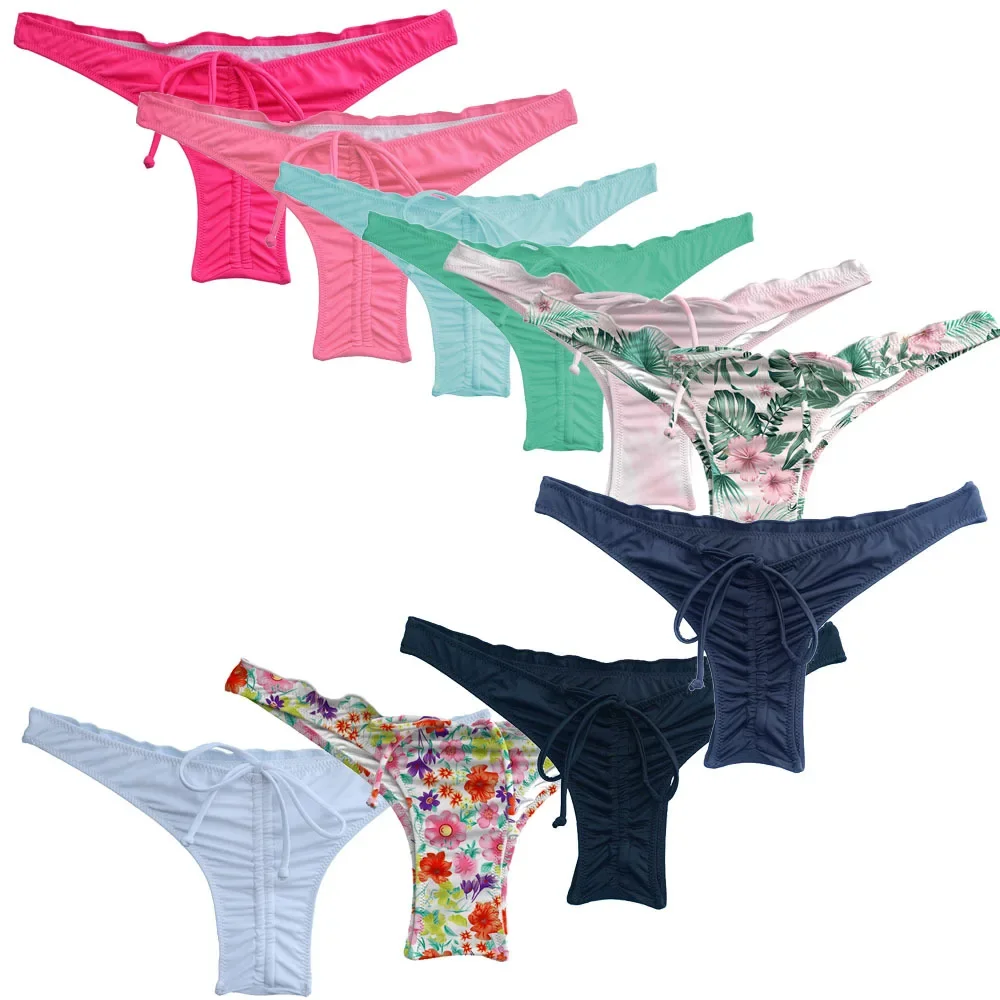 Летние разноцветные бикини с рюшами и разрезом на краях очень большой комплект