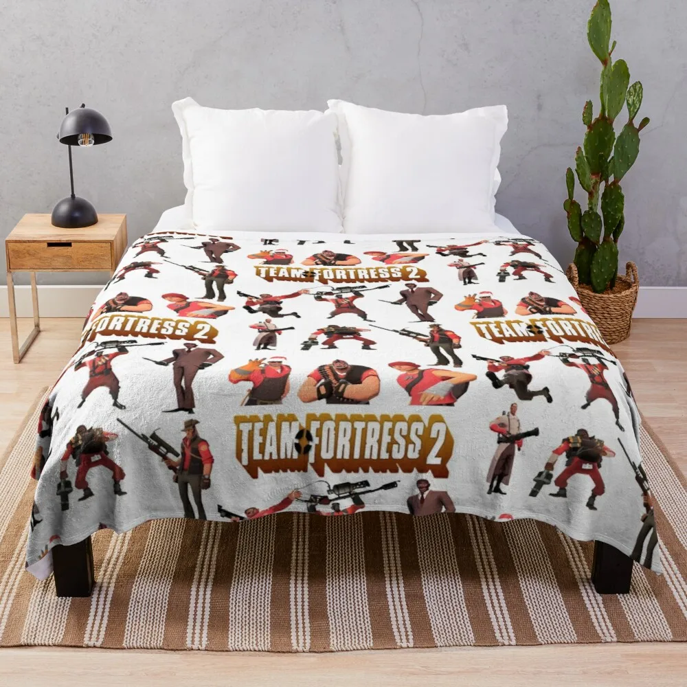 

Team Fortress 2 - All Characters / Classes with TF2 Logo Throw Blanket fuzzy blanket