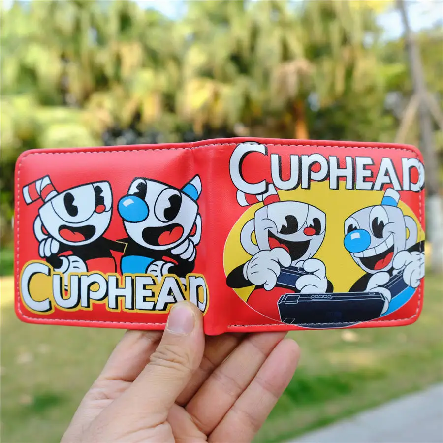 Игровой кошелек в стиле аниме Cuphead Mugman модный с монетницей сумка-держатель